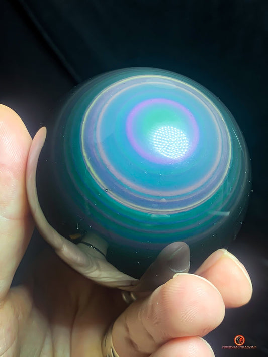 Exceptionnelle Sphère en Obsidienne œil Céleste - rare | obsidian dragons