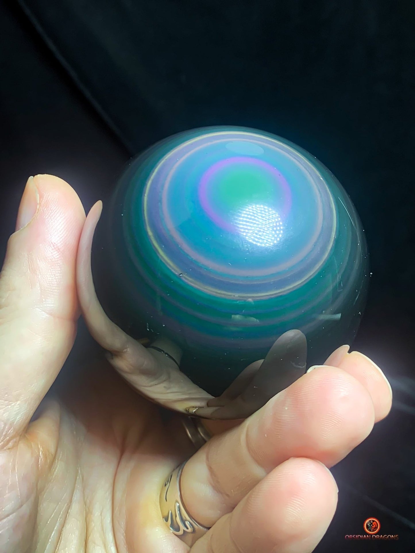 Exceptionnelle Sphère en Obsidienne œil Céleste - rare | obsidian dragons