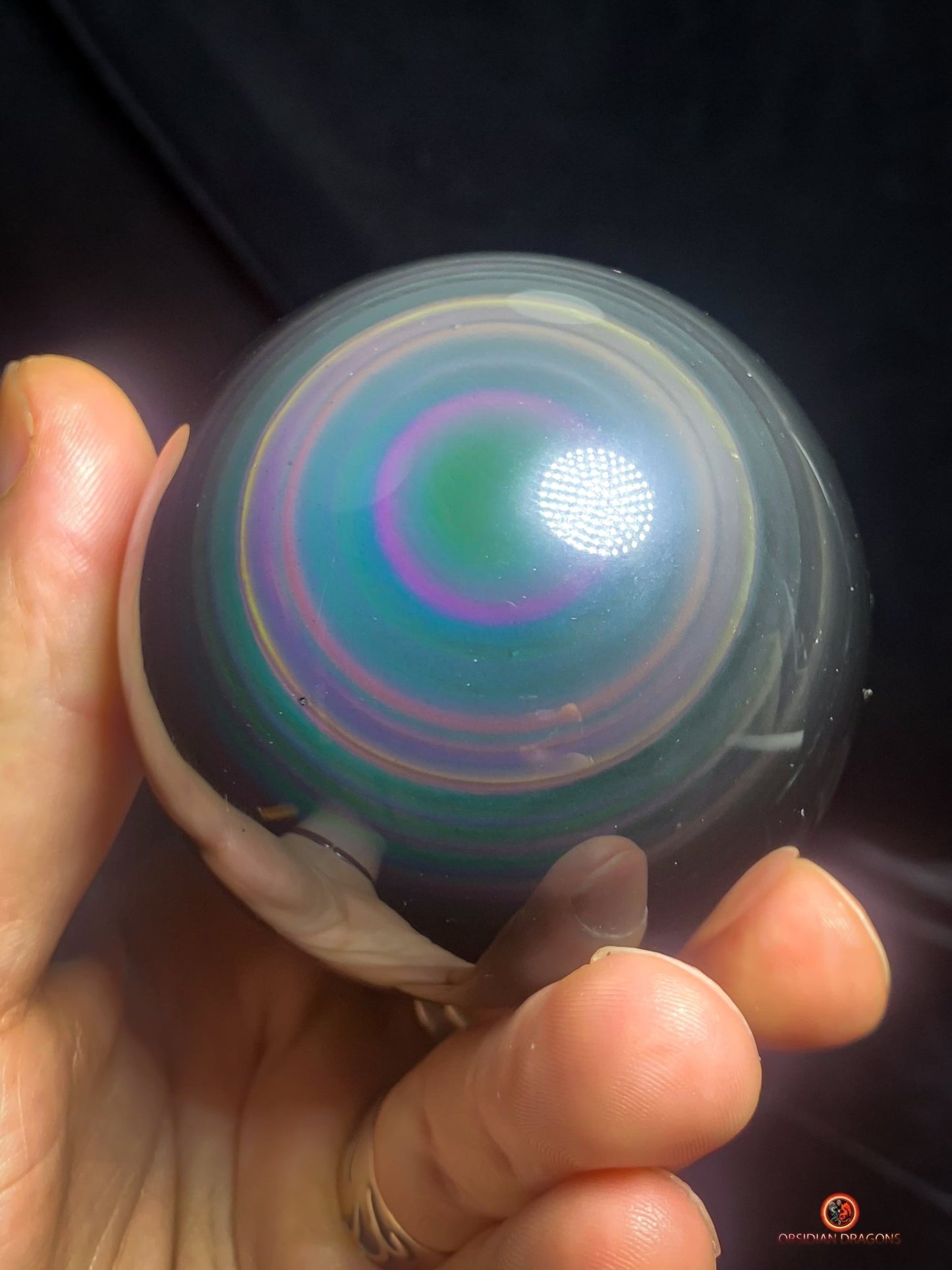 Exceptionnelle Sphère en Obsidienne œil Céleste - rare | obsidian dragons