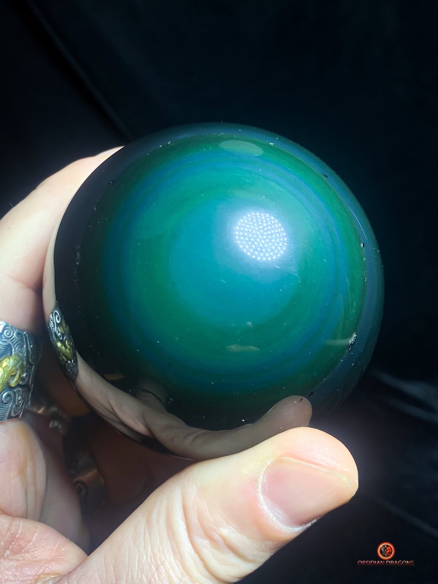 Exceptionnelle Sphère en Obsidienne œil Céleste - rare | obsidian dragons