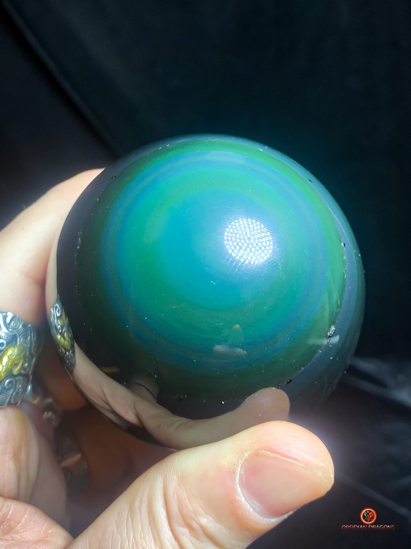 Exceptionnelle Sphère en Obsidienne œil Céleste - rare | obsidian dragons