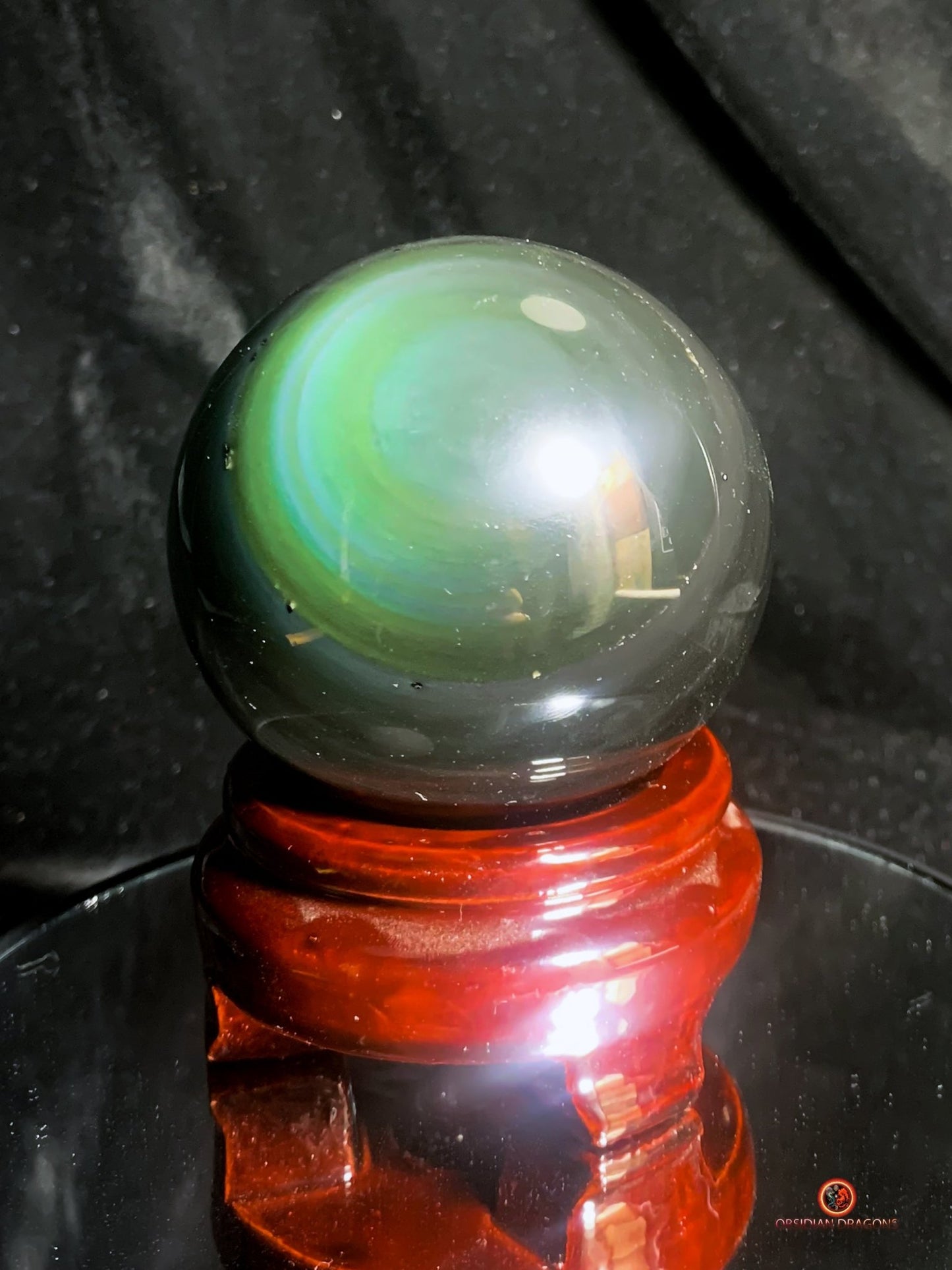 Exceptionnelle Sphère en Obsidienne œil Céleste - rare | obsidian dragons