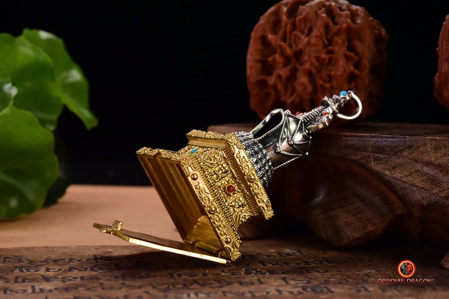 Ghau Bouddhiste - Reliquaire Stupa - Autel de voyage | obsidian dragons