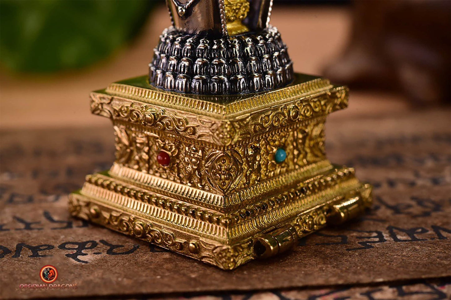Ghau Bouddhiste - Reliquaire Stupa - Autel de voyage | obsidian dragons