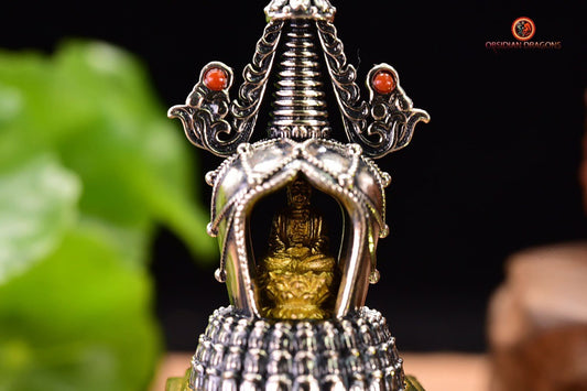 Ghau Bouddhiste - Reliquaire Stupa - Autel de voyage | obsidian dragons