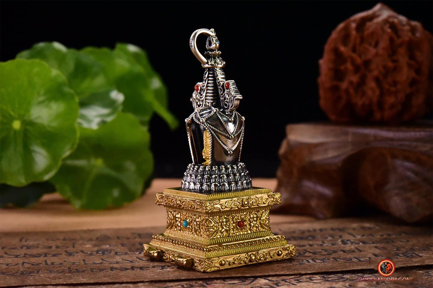 Ghau Bouddhiste - Reliquaire Stupa - Autel de voyage | obsidian dragons