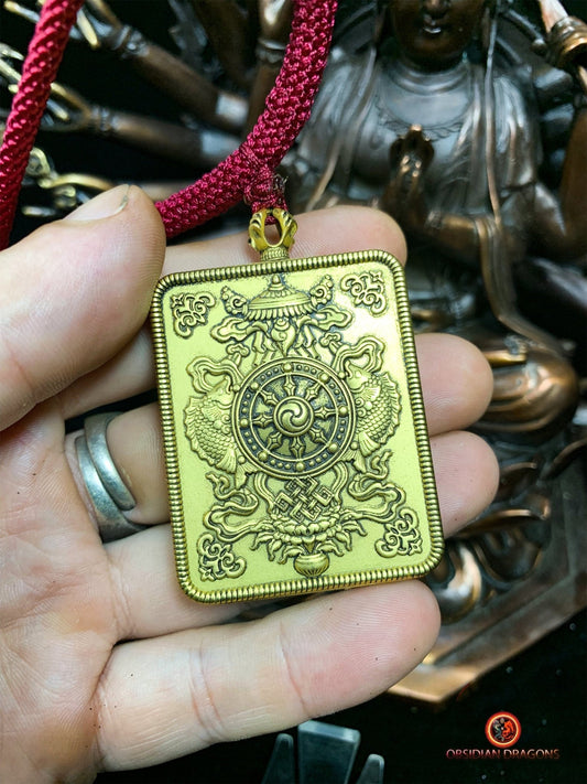 Ghau tibétain - Jambhala - Tangka peint | obsidian dragons