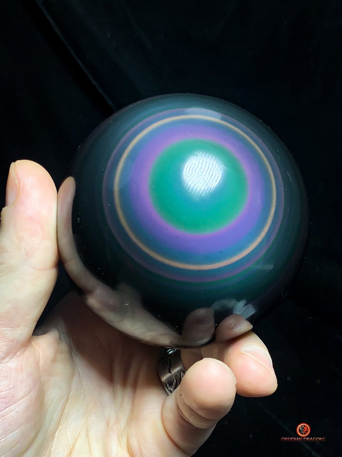 Grande Sphère en Obsidienne œil Céleste- Rare et Exceptionnelle | obsidian dragons