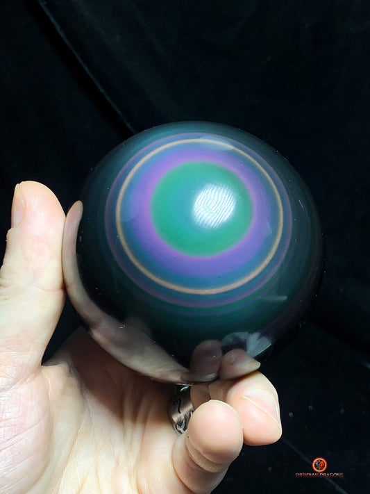 Grande Sphère en Obsidienne œil Céleste- Rare et Exceptionnelle | obsidian dragons