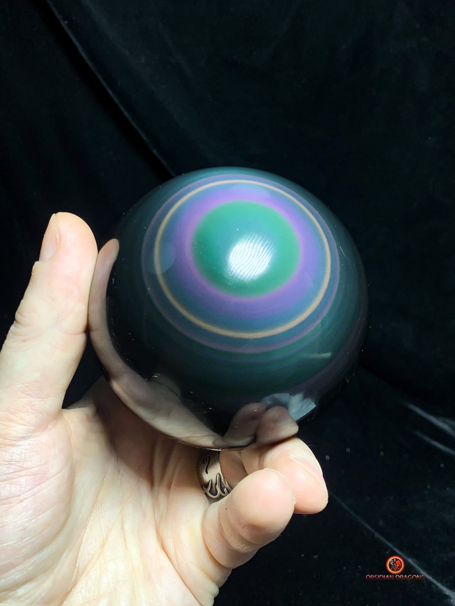 Grande Sphère en Obsidienne œil Céleste- Rare et Exceptionnelle | obsidian dragons