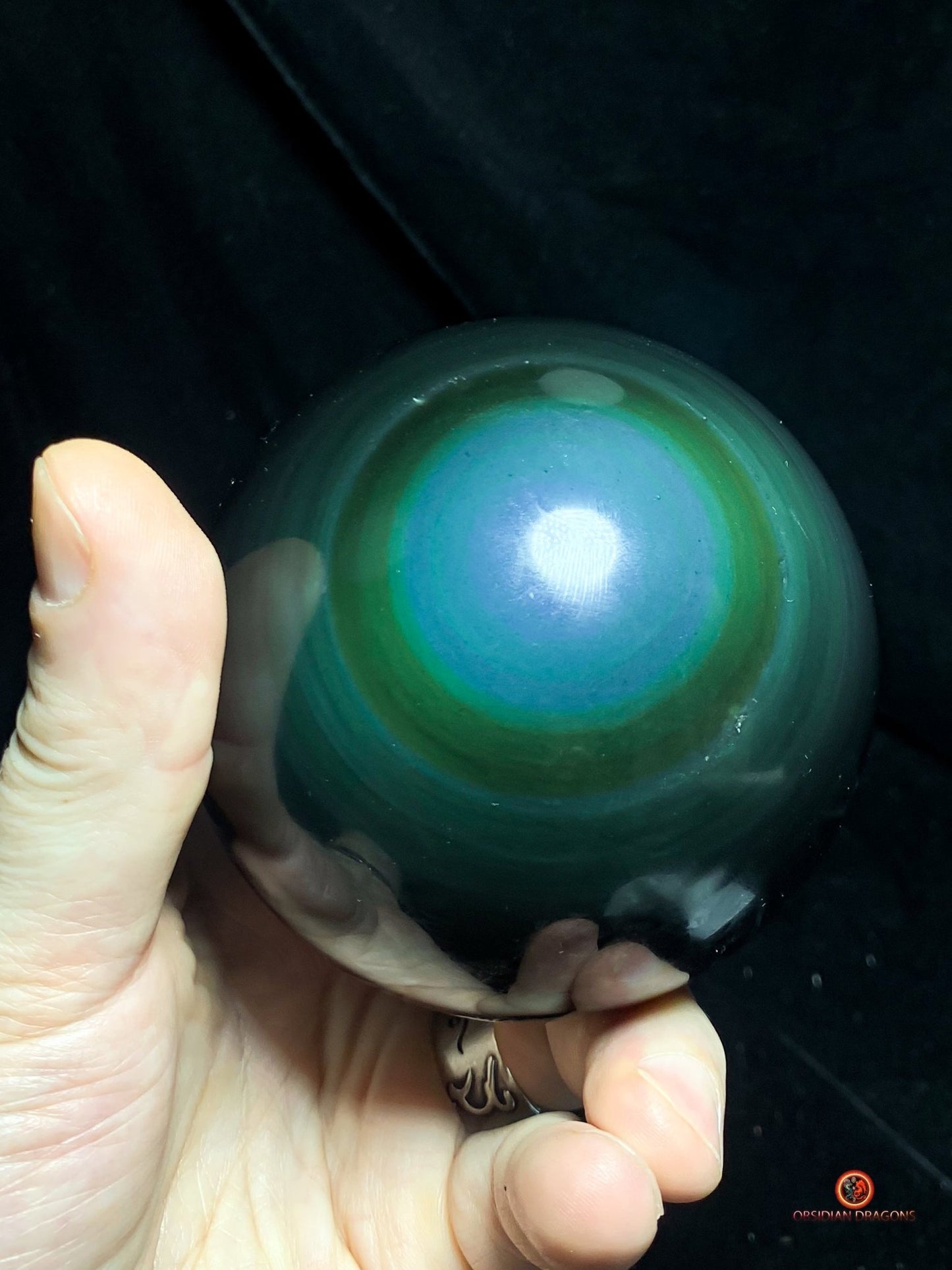 Grande Sphère en Obsidienne œil Céleste- Rare et Exceptionnelle | obsidian dragons