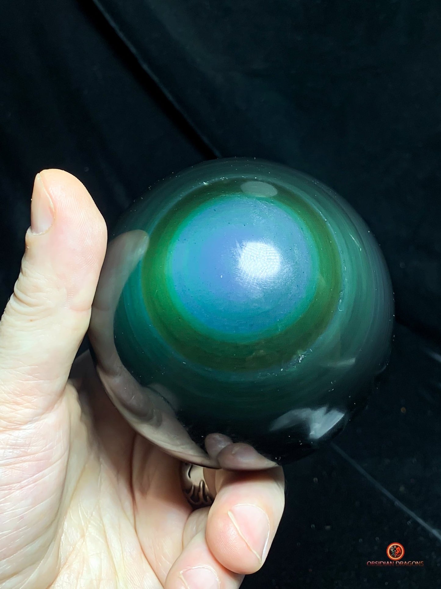 Grande Sphère en Obsidienne œil Céleste- Rare et Exceptionnelle | obsidian dragons