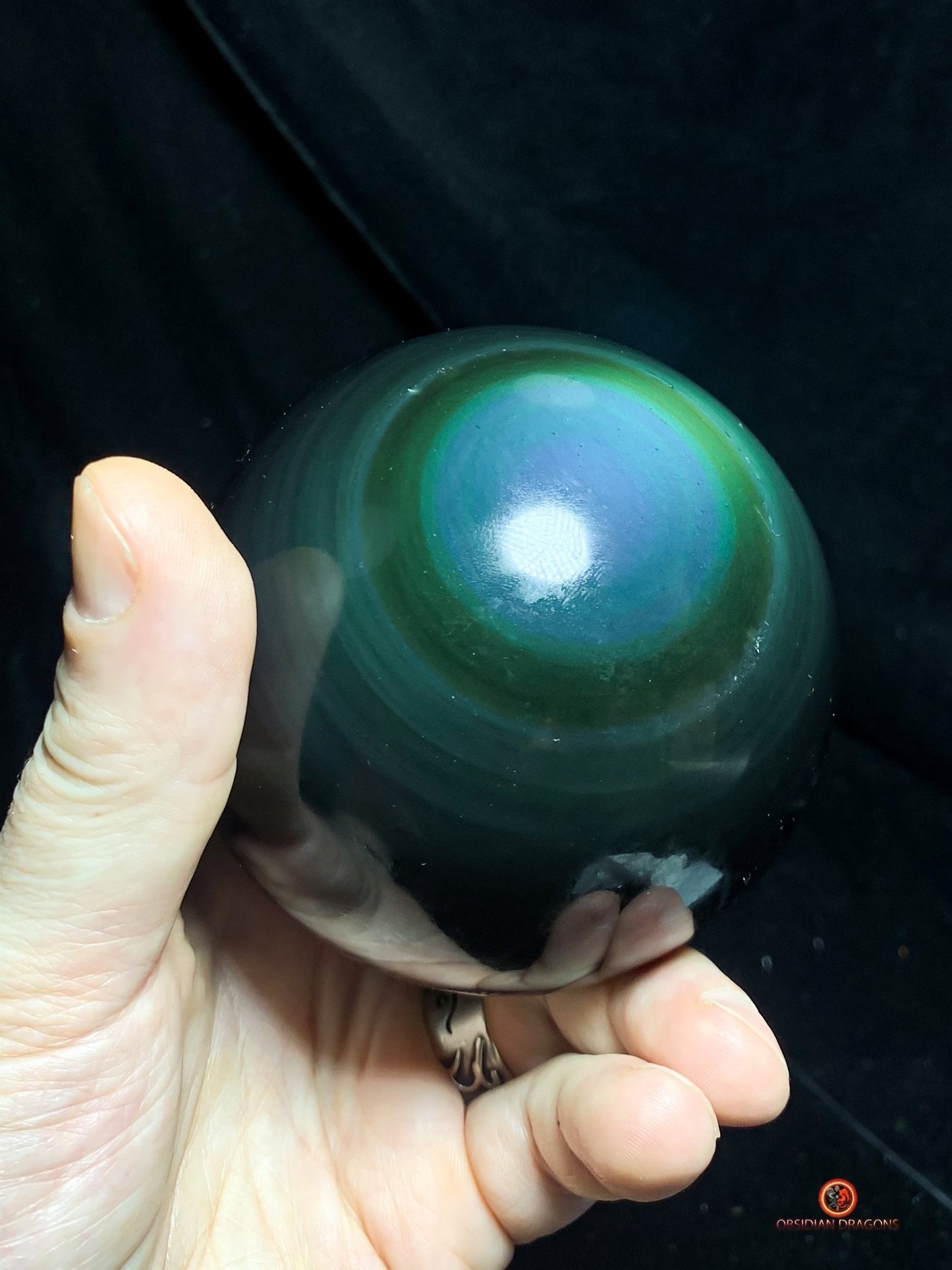 Grande Sphère en Obsidienne œil Céleste- Rare et Exceptionnelle | obsidian dragons