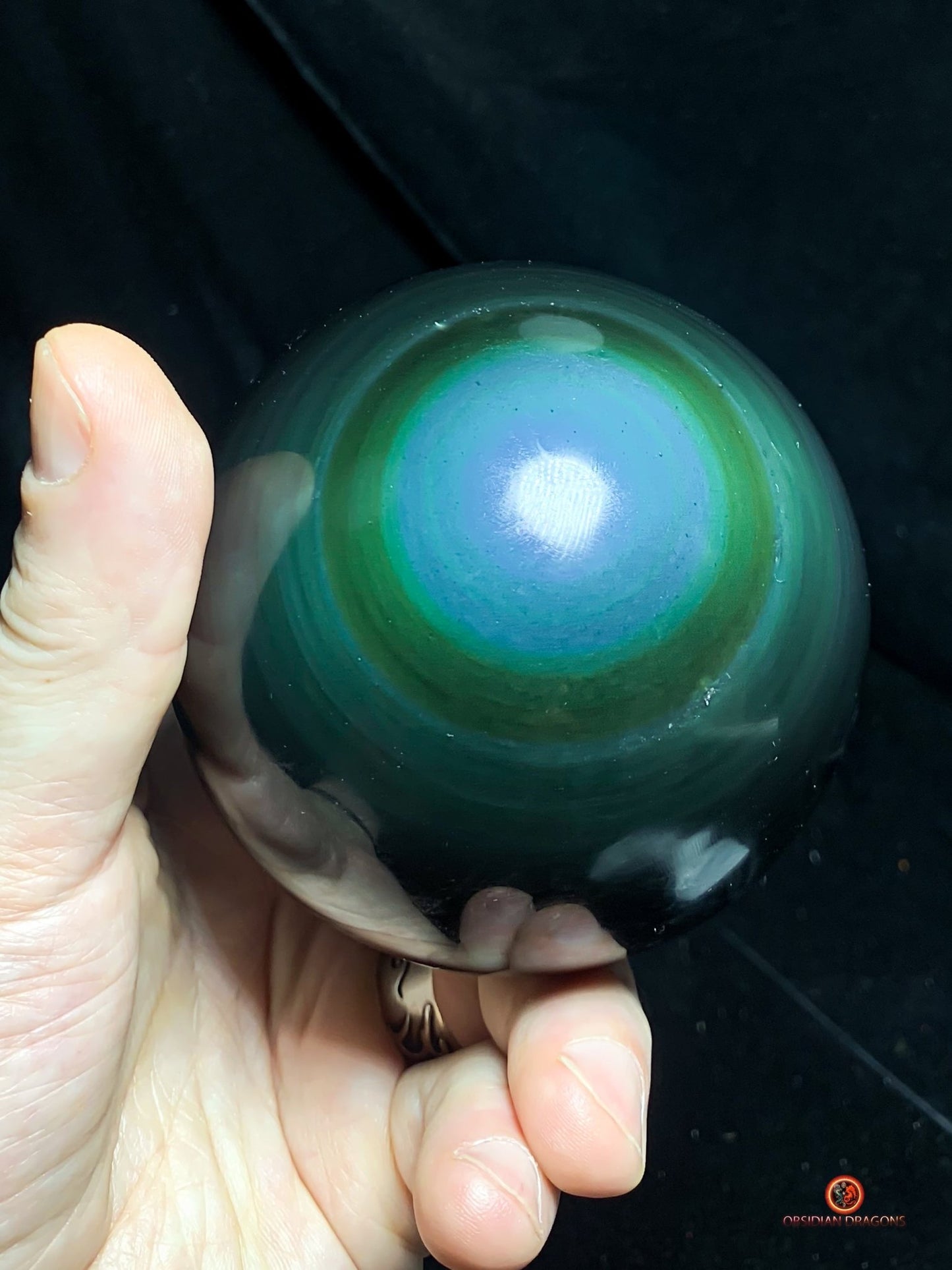 Grande Sphère en Obsidienne œil Céleste- Rare et Exceptionnelle | obsidian dragons