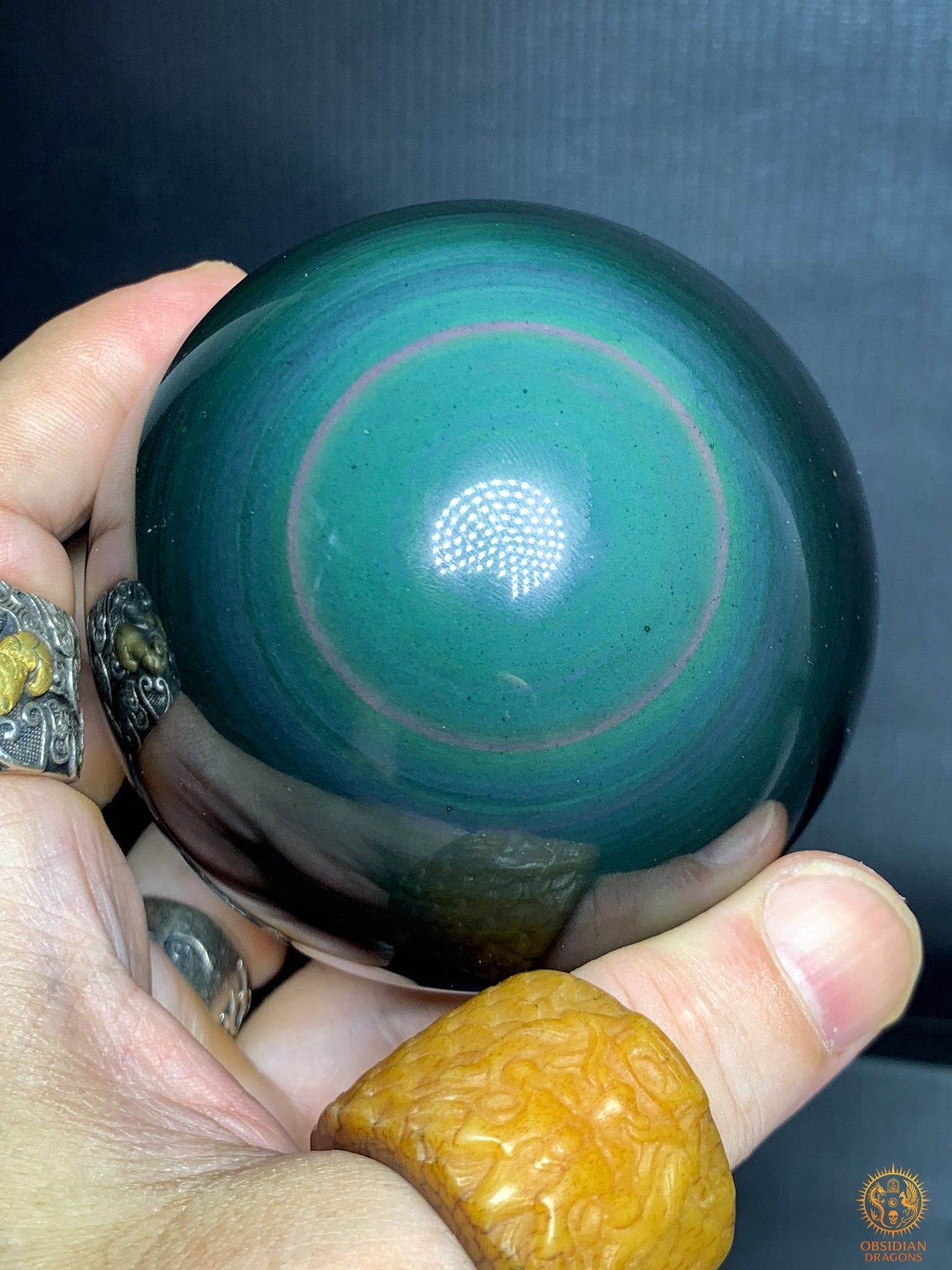 Grande Sphère en Obsidienne Œil Céleste - Qualité Prestige | obsidian dragons