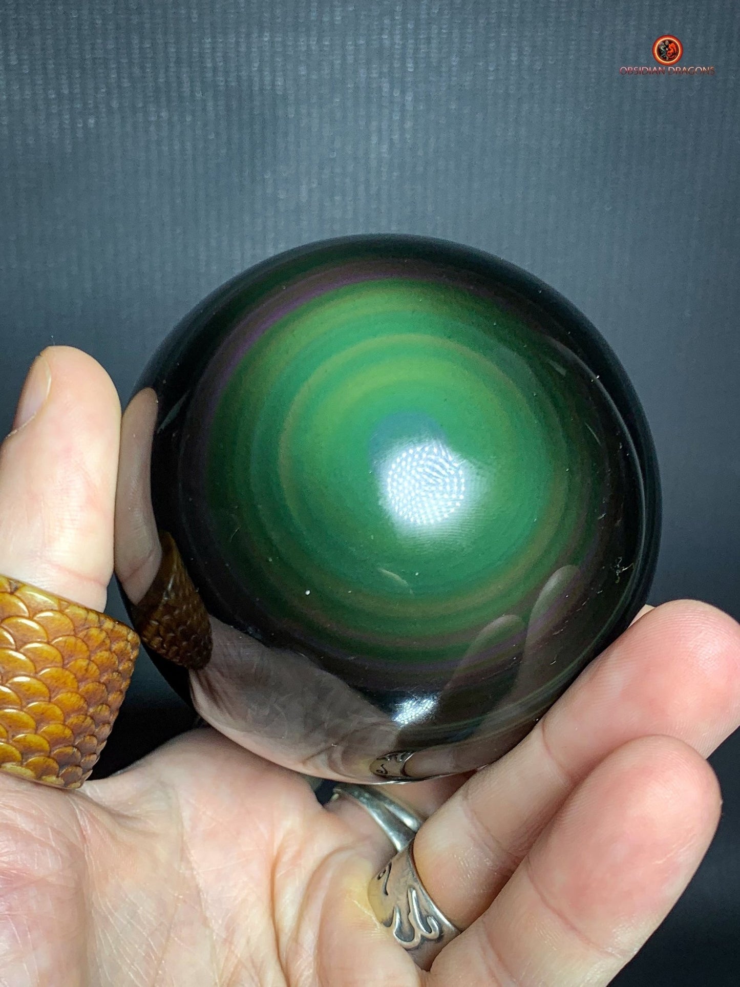 Grande Sphère en Obsidienne Œil Céleste de qualité exceptionnelle | obsidian dragons