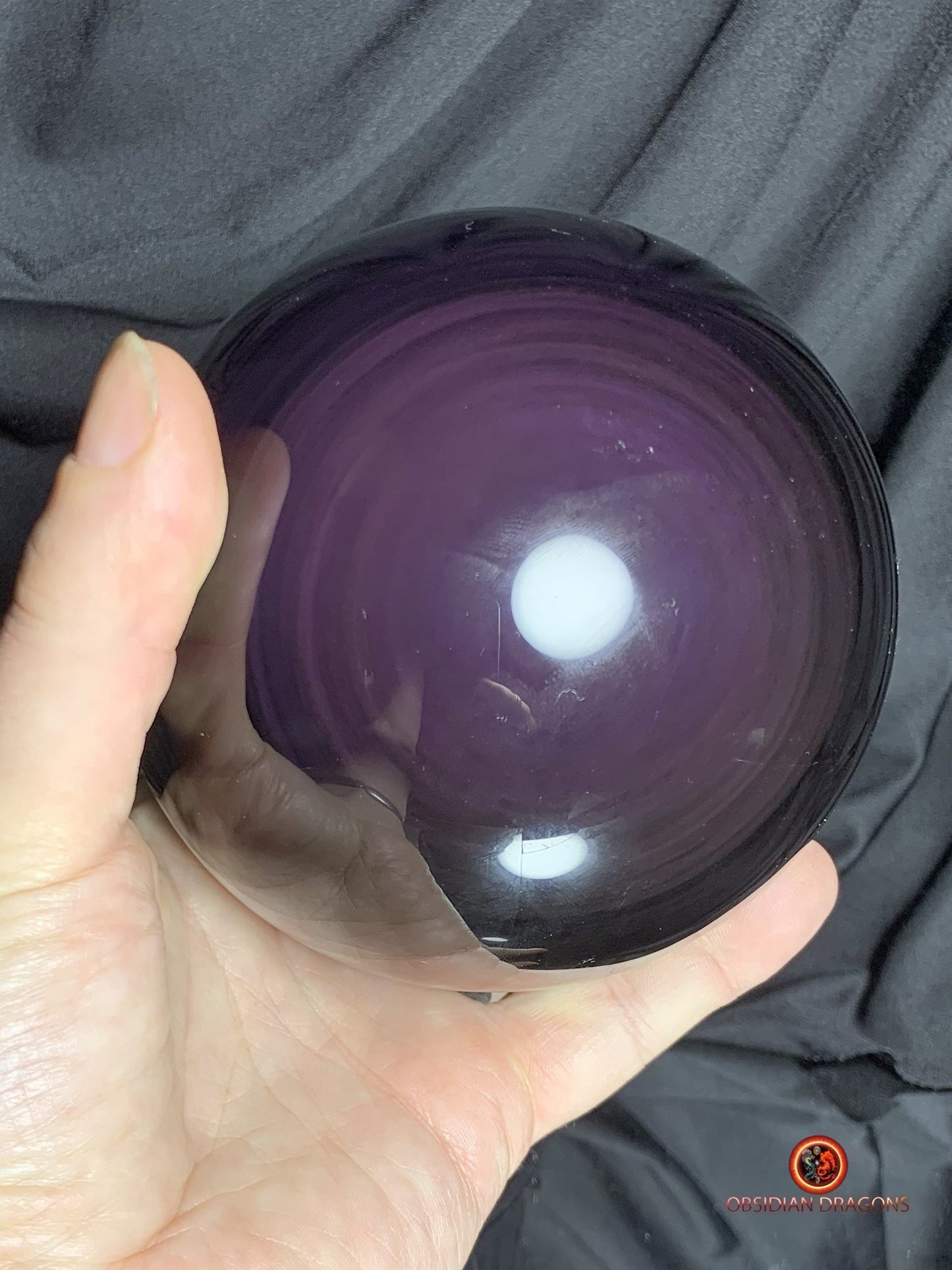 Grande sphère en Obsidienne Œil Céleste - Diamètre 11.14 cm - 1.729 kg | obsidian dragons