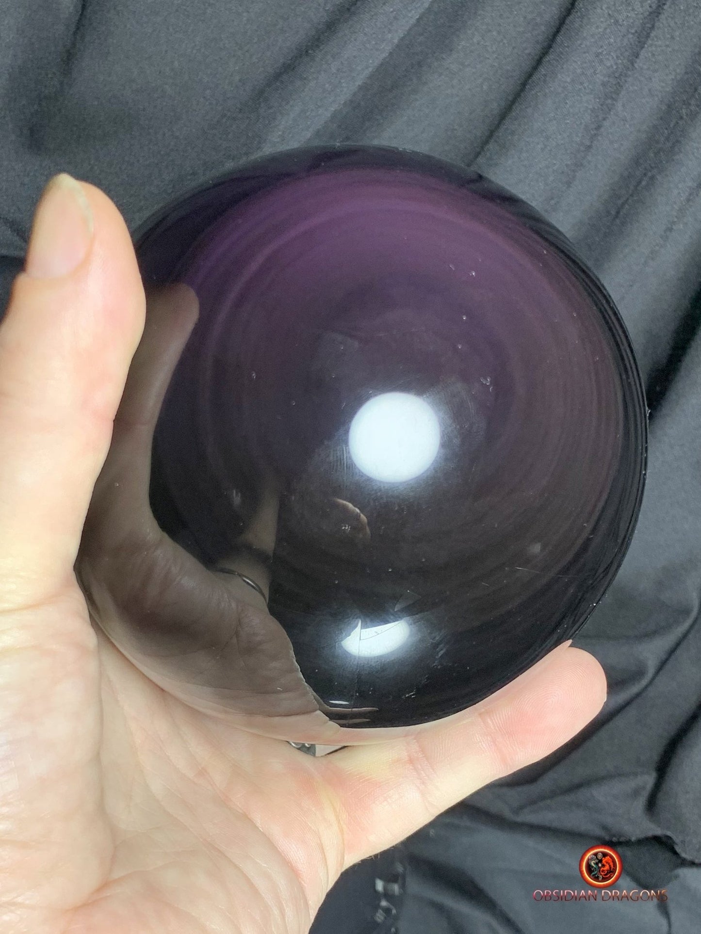 Grande sphère en Obsidienne Œil Céleste - Diamètre 11.14 cm - 1.729 kg | obsidian dragons