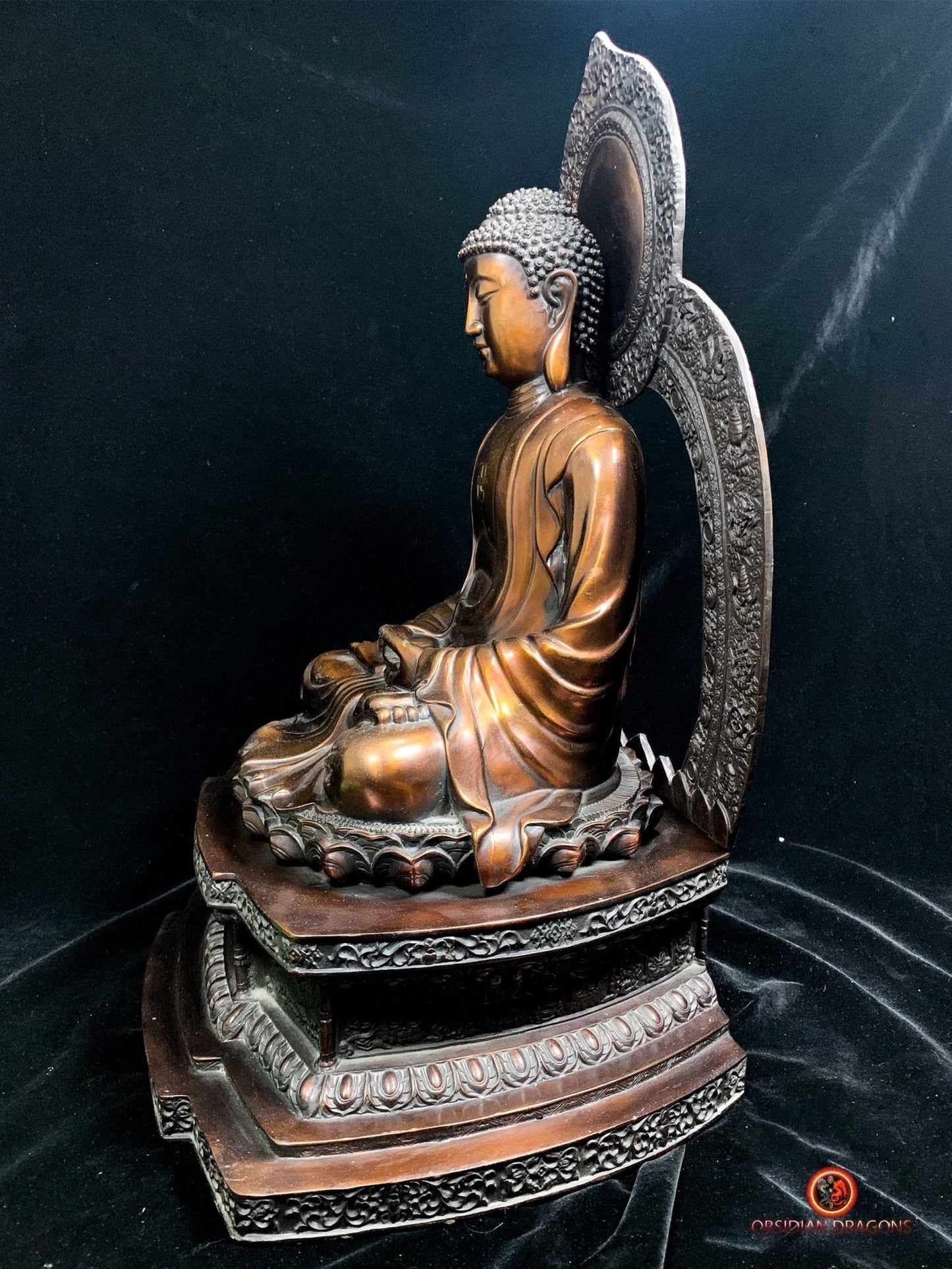 Grande statue du Bouddha Amitabha en Bronze - Rare - 53 cm | obsidian dragons