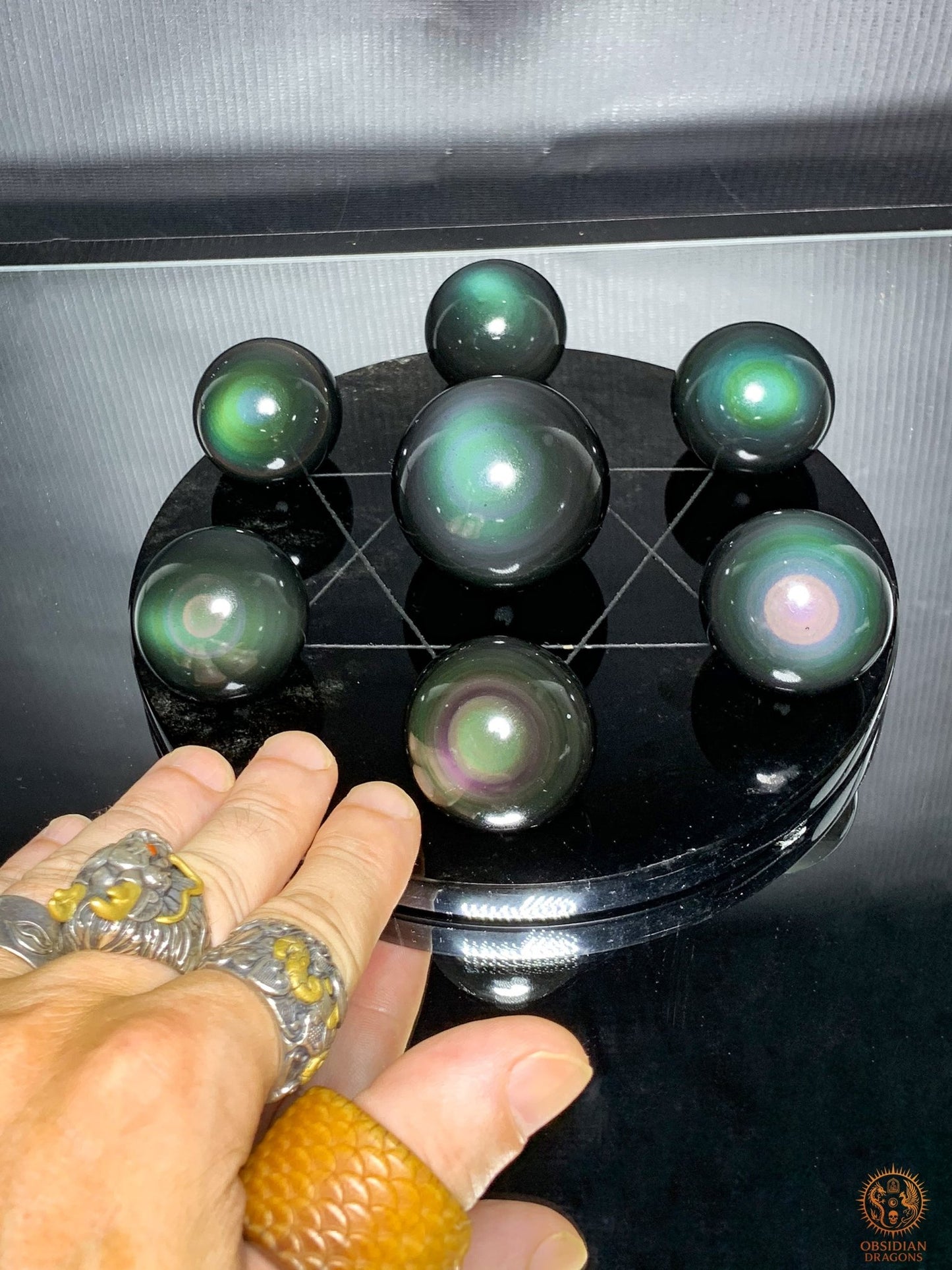 Hexagramme en Obsidienne Œil Céleste – Amplificateur Énergétique | obsidian dragons
