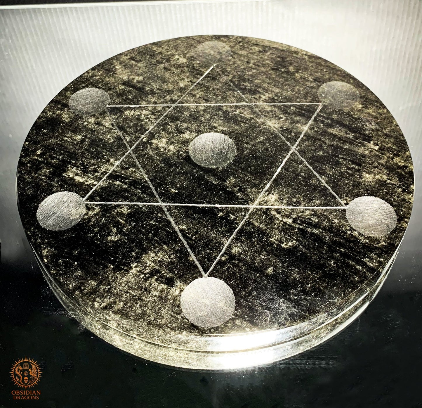 Hexagramme en Obsidienne Œil Céleste – Concentration énergétique | obsidian dragons