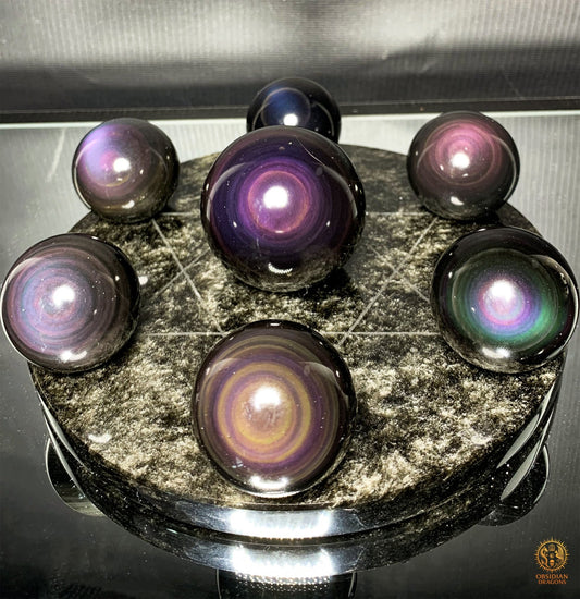 Hexagramme en Obsidienne Œil Céleste – vortex energetique | obsidian dragons