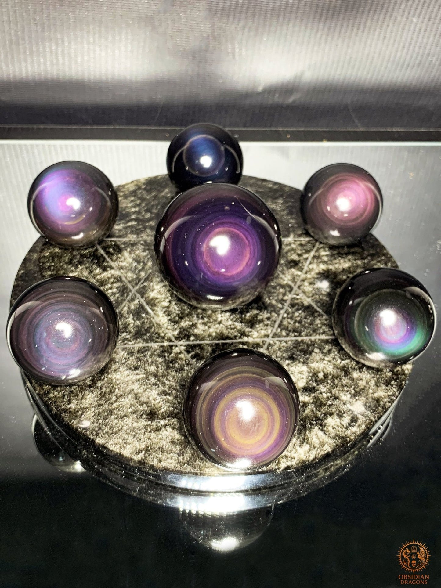 Hexagramme en Obsidienne Œil Céleste – vortex energetique | obsidian dragons