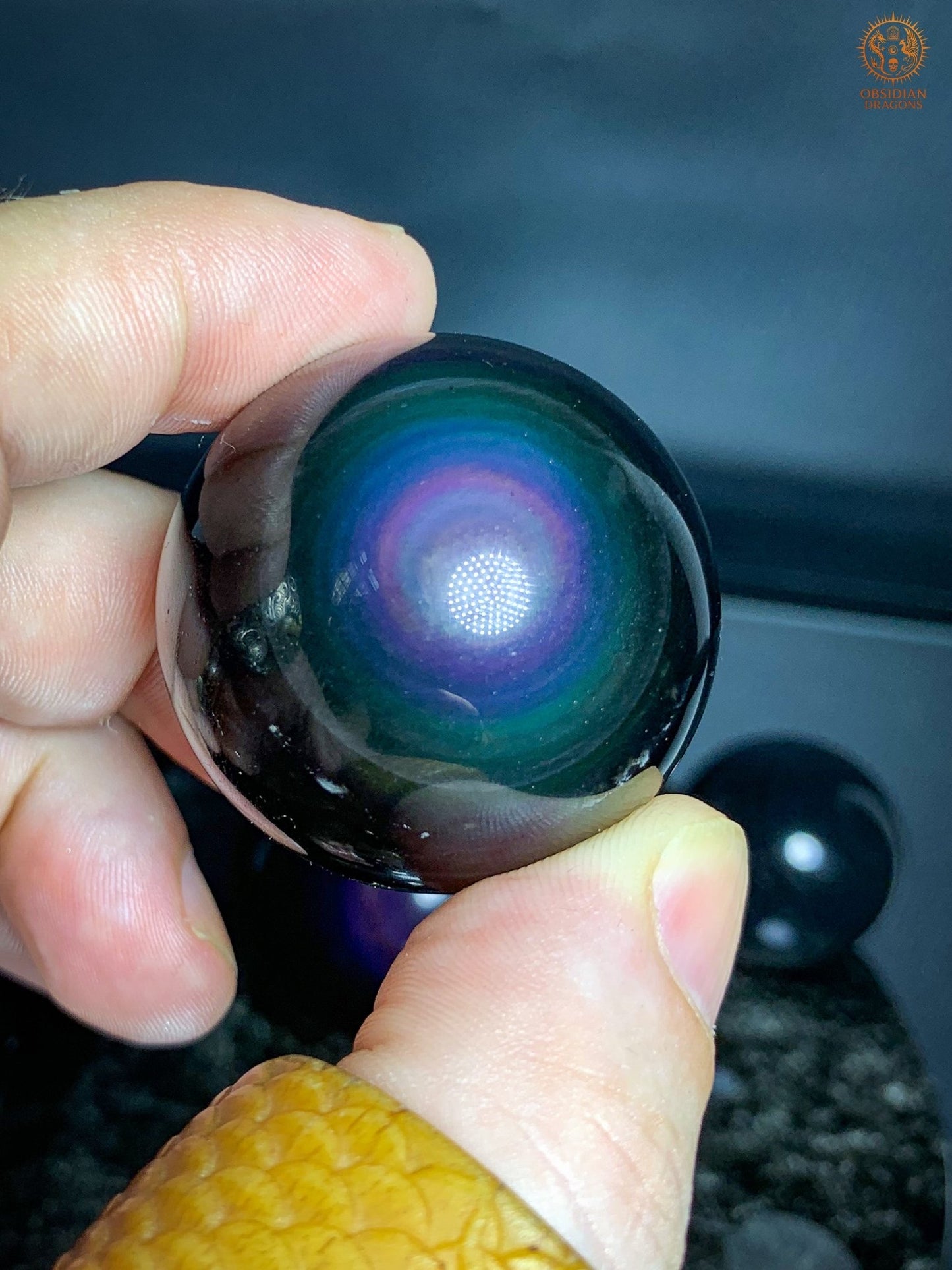 Hexagramme en Obsidienne Œil Céleste – vortex energetique | obsidian dragons