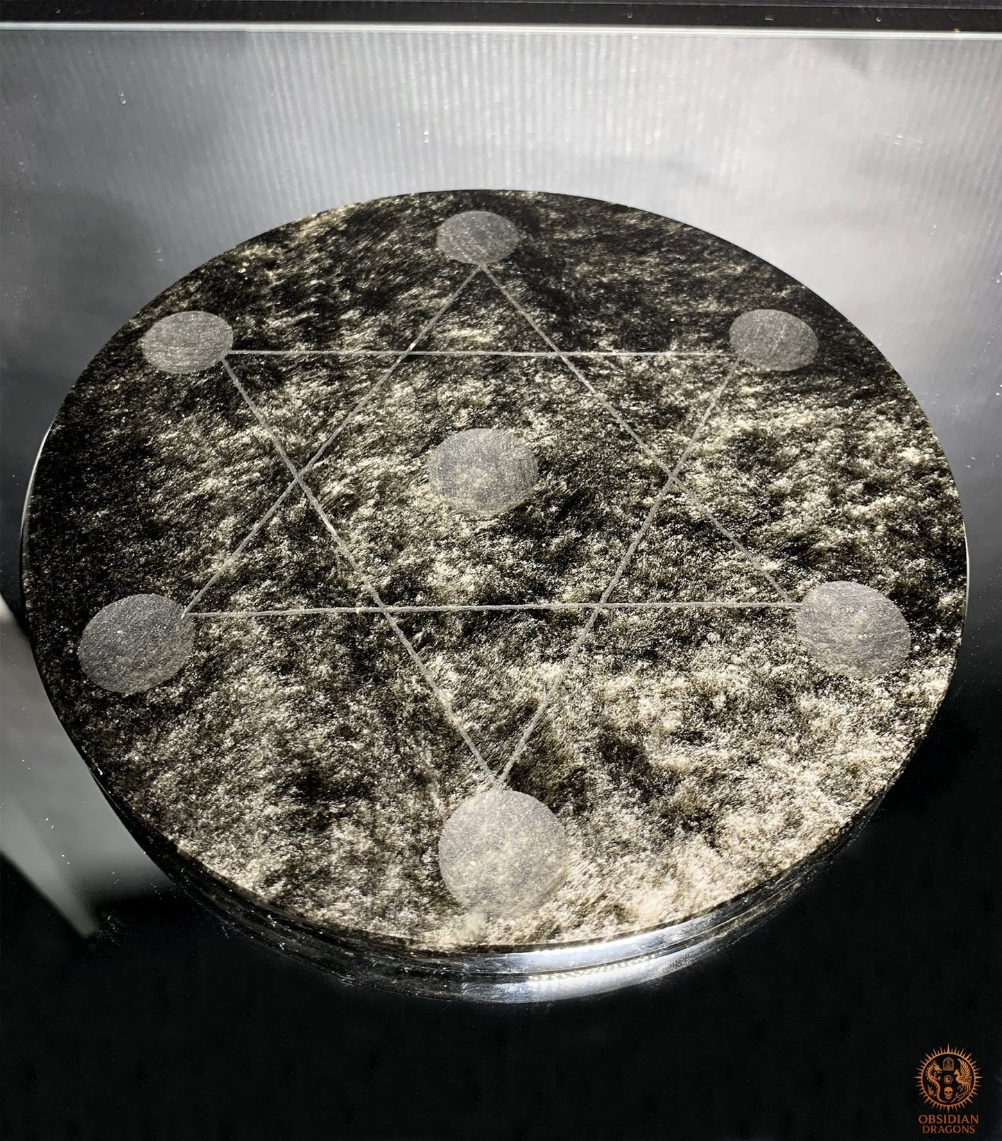 Hexagramme en Obsidienne Œil Céleste – vortex energetique