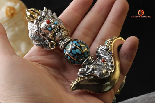 Kartika en argent 925 - rare pièce de collection bouddhiste | obsidian dragons