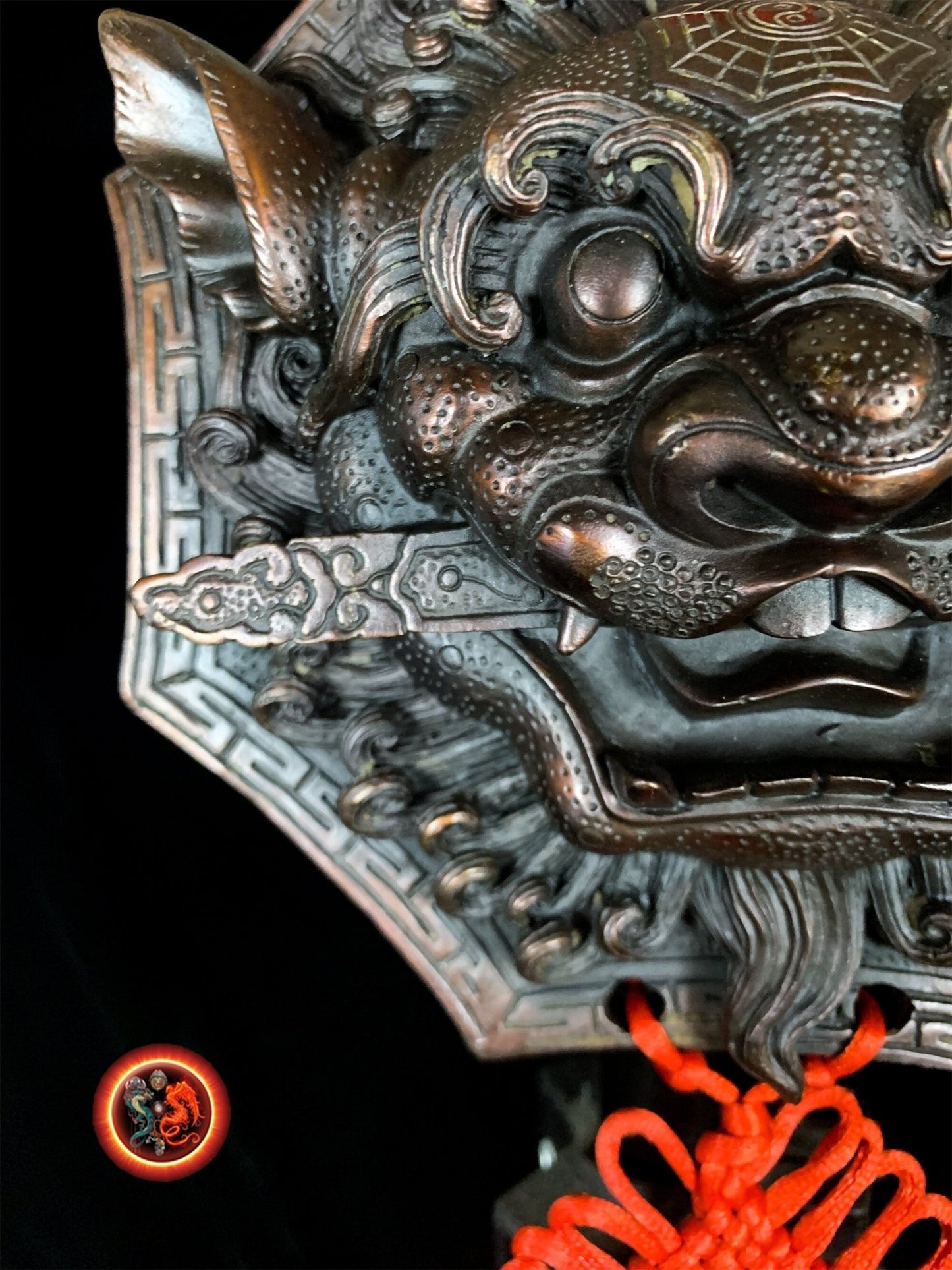 Lion d'Épée de Porte en Bronze - Protection Feng Shui | obsidian dragons