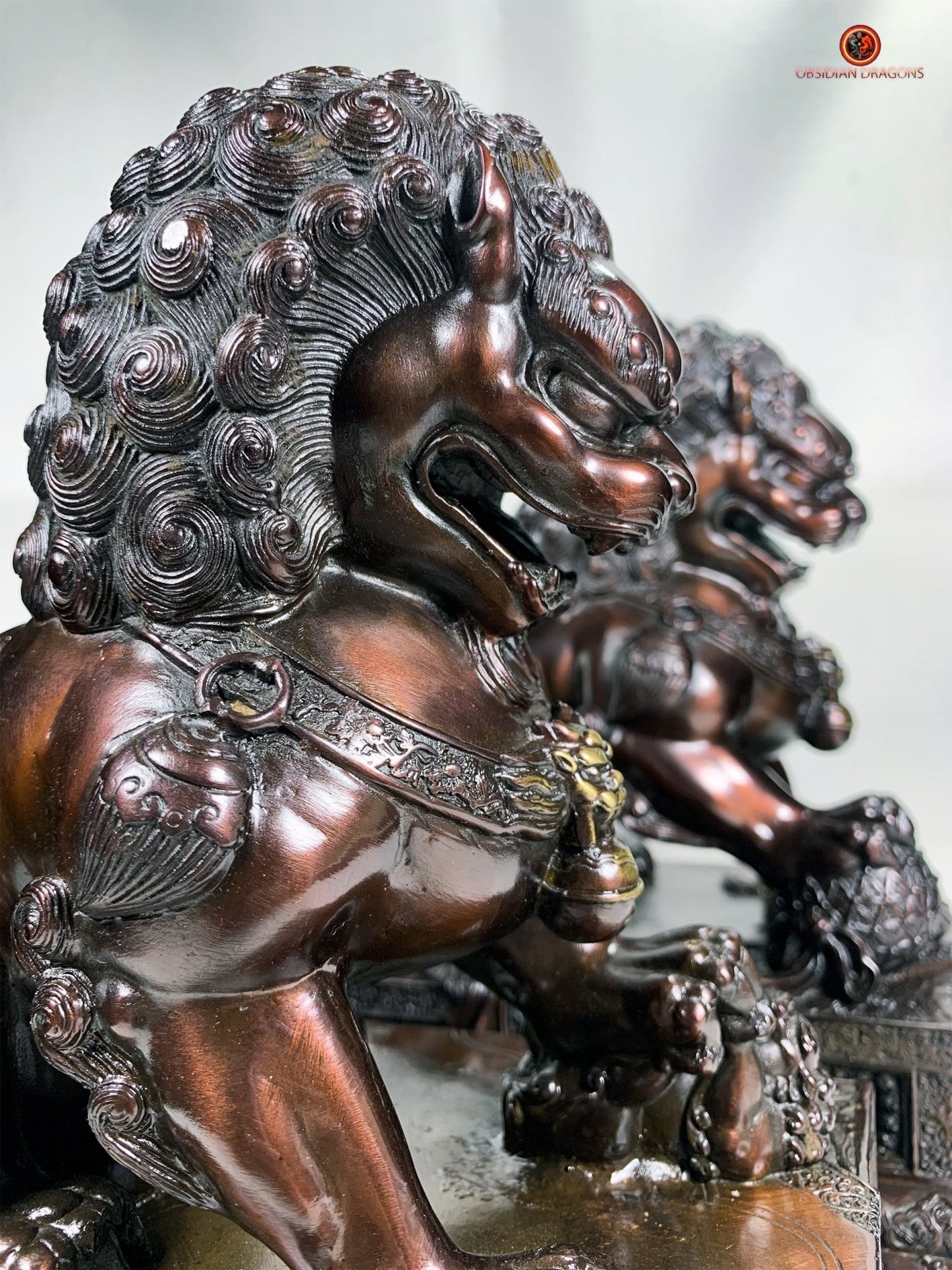 Lions Gardiens Chinois en Bronze - Rares et Exceptionnels | obsidian dragons