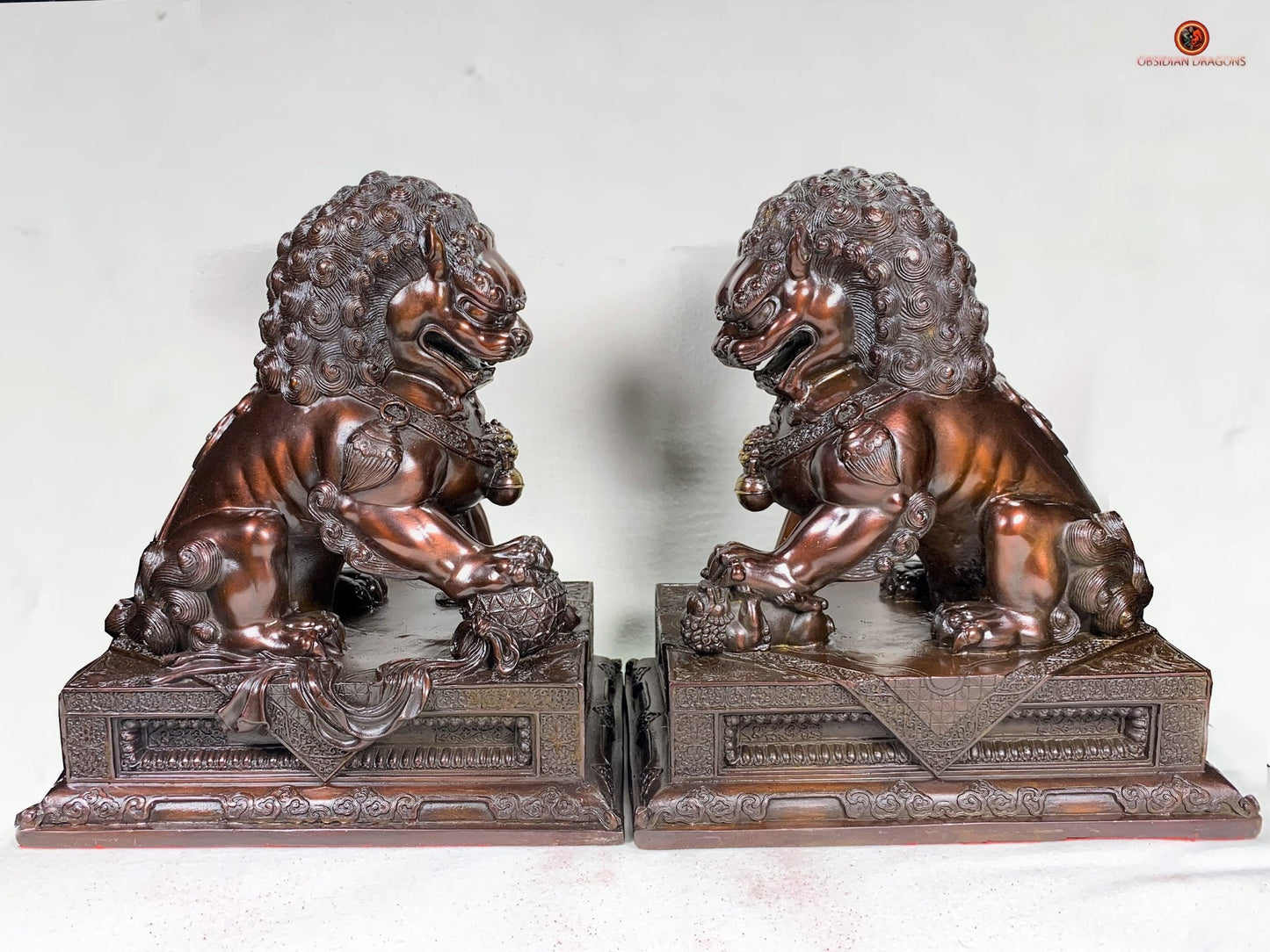 Lions Gardiens Chinois en Bronze - Rares et Exceptionnels | obsidian dragons