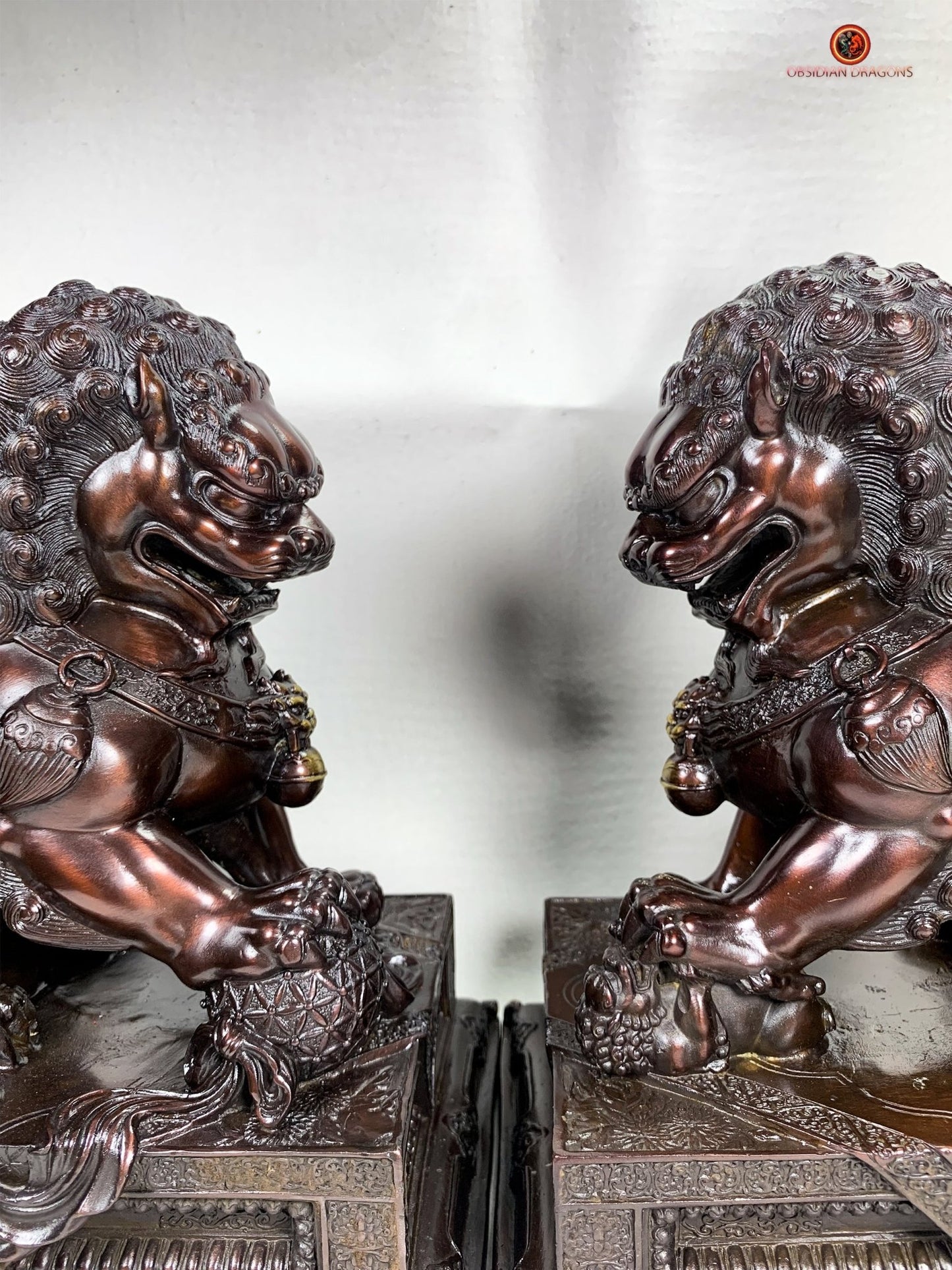 Lions Gardiens Chinois en Bronze - Rares et Exceptionnels | obsidian dragons
