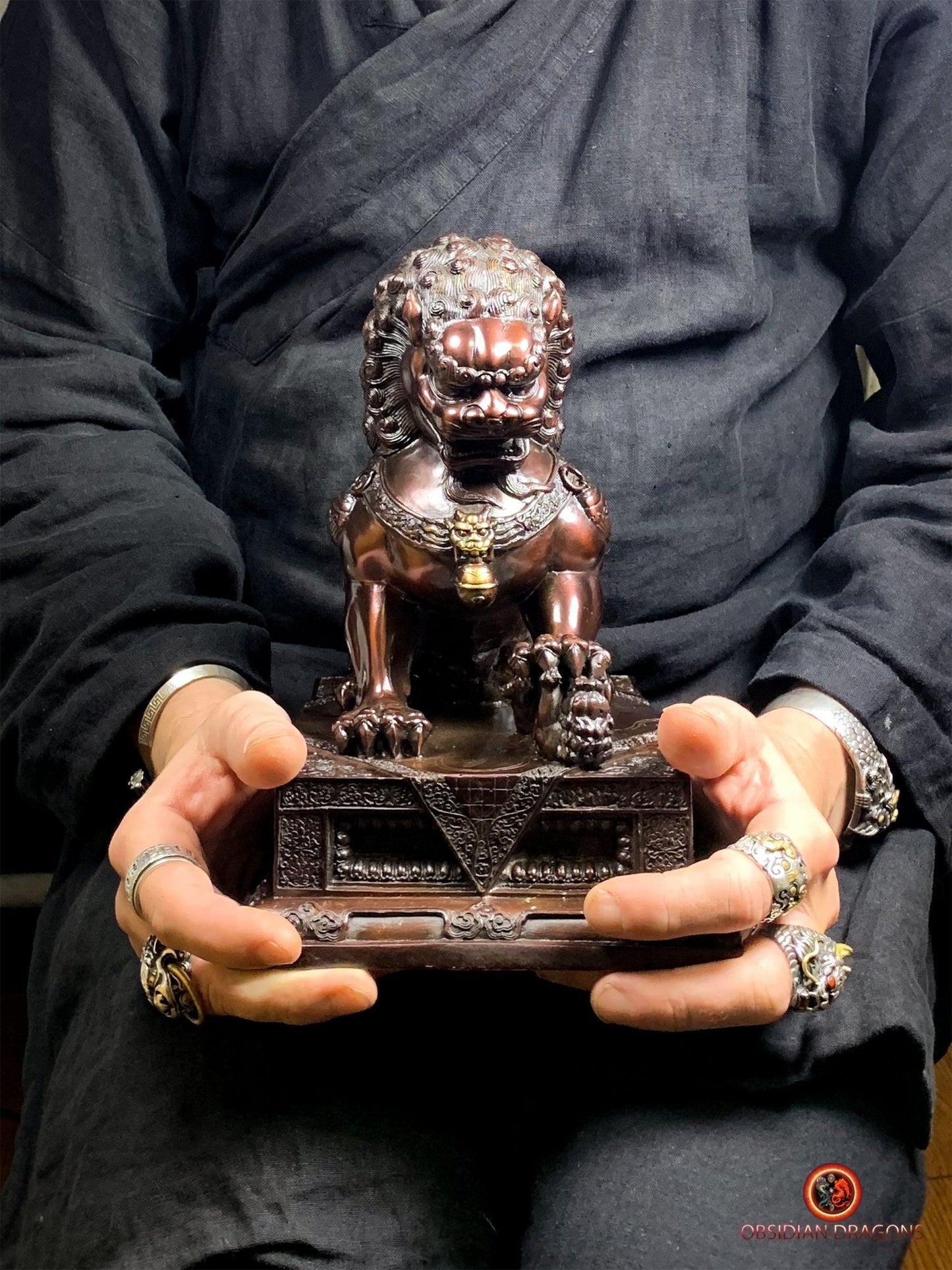 Lions Gardiens Chinois en Bronze - Rares et Exceptionnels | obsidian dragons