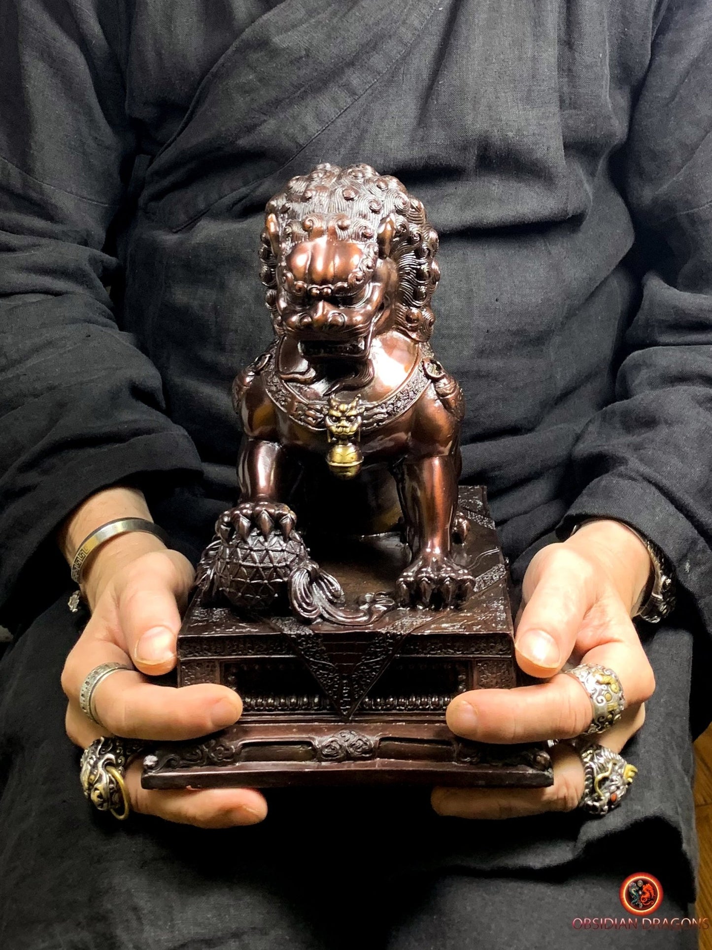 Lions Gardiens Chinois en Bronze - Rares et Exceptionnels | obsidian dragons