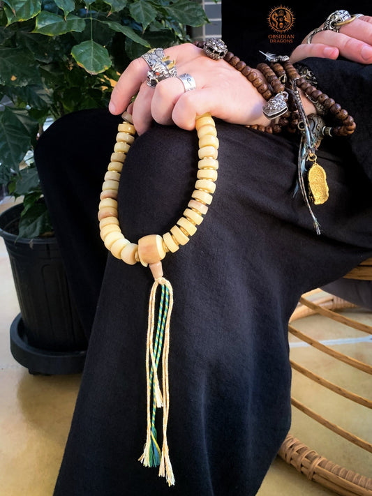 Mala de Ceinture en Os de Buffle - 36 Perles | obsidian dragons