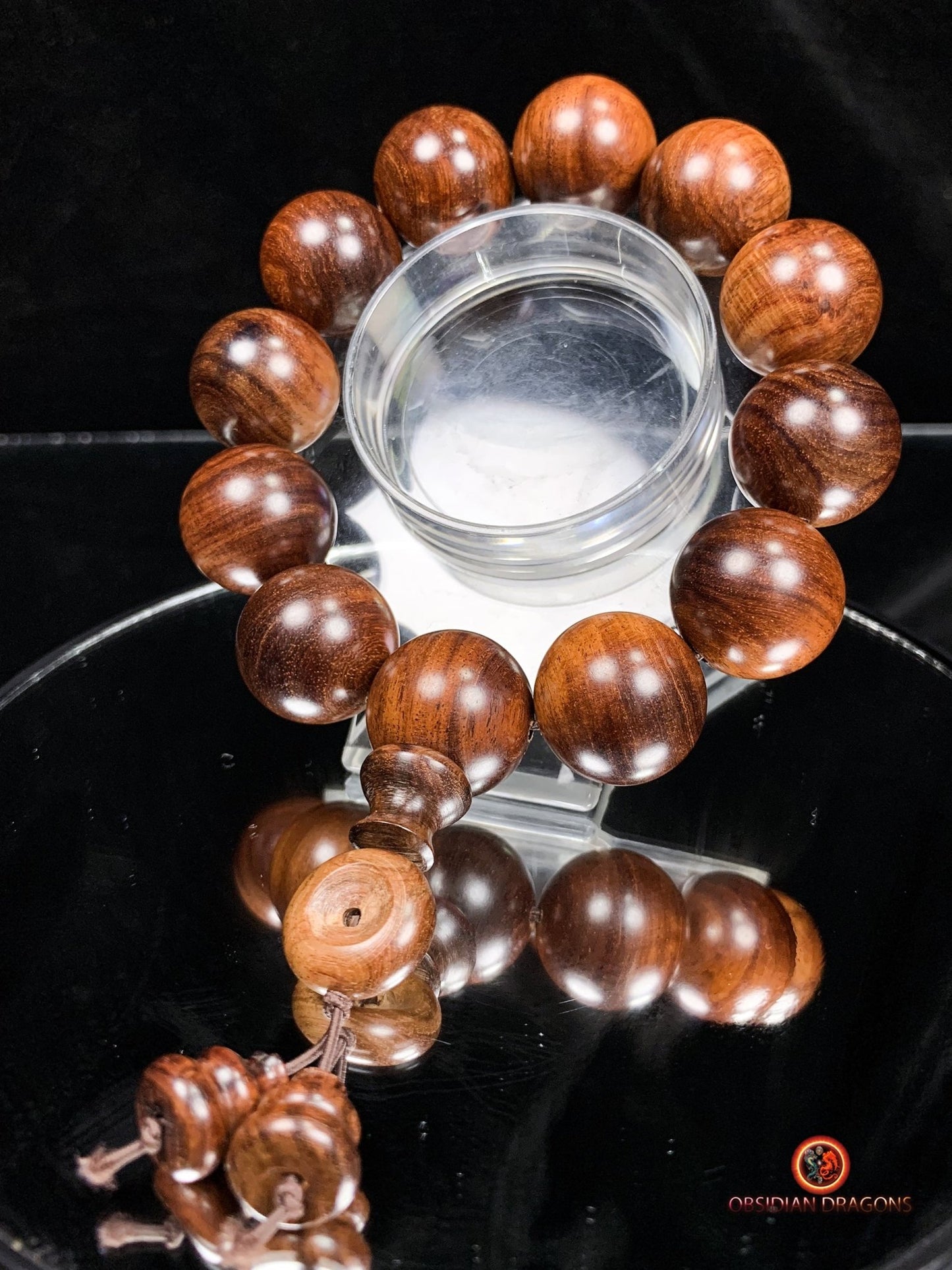 Mala de poignet en bois- Bracelet en bois de palissandre | obsidian dragons