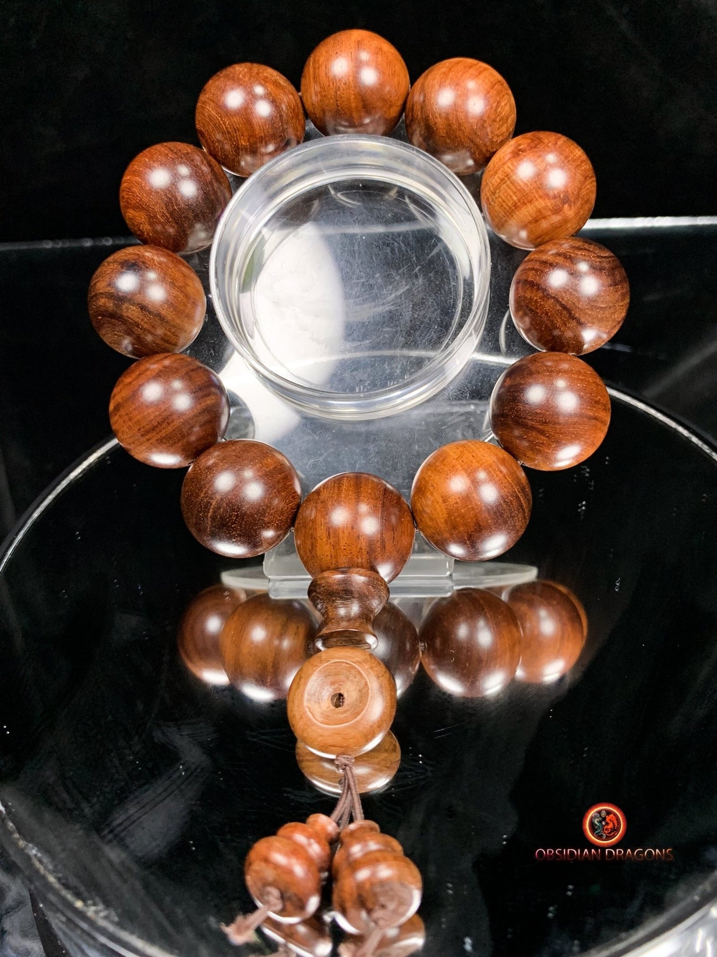 Mala de poignet en bois- Bracelet en bois de palissandre | obsidian dragons