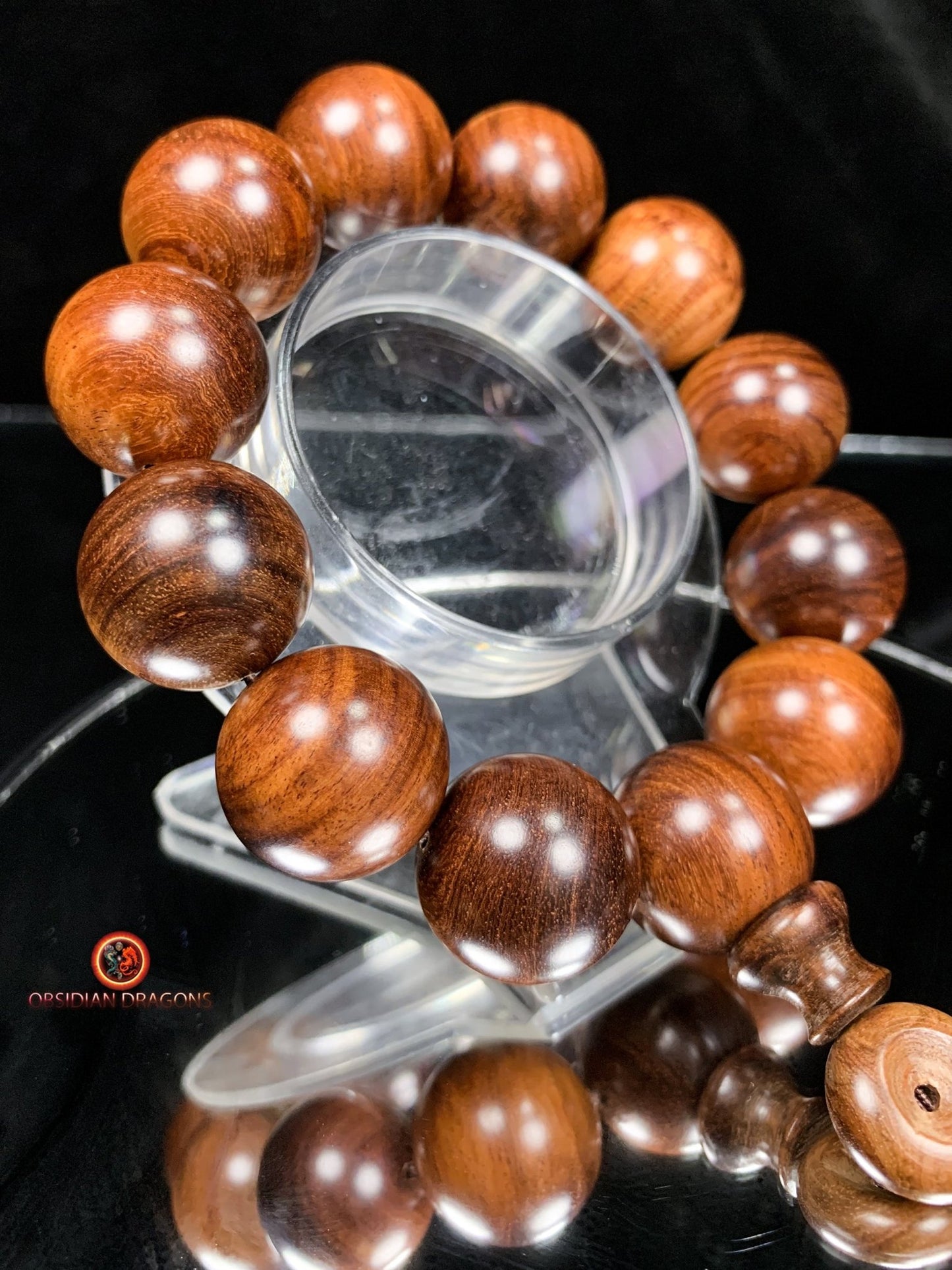 Mala de poignet en bois- Bracelet en bois de palissandre | obsidian dragons