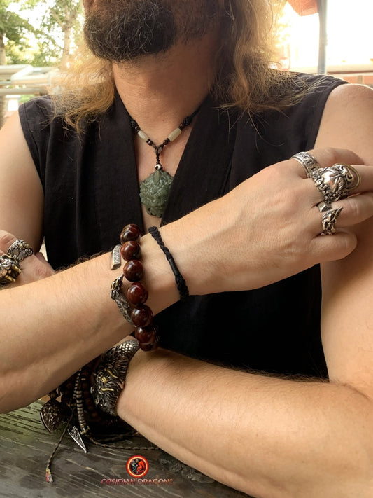 Mala de poignet en bois - Bracelet en palissandre | obsidian dragons