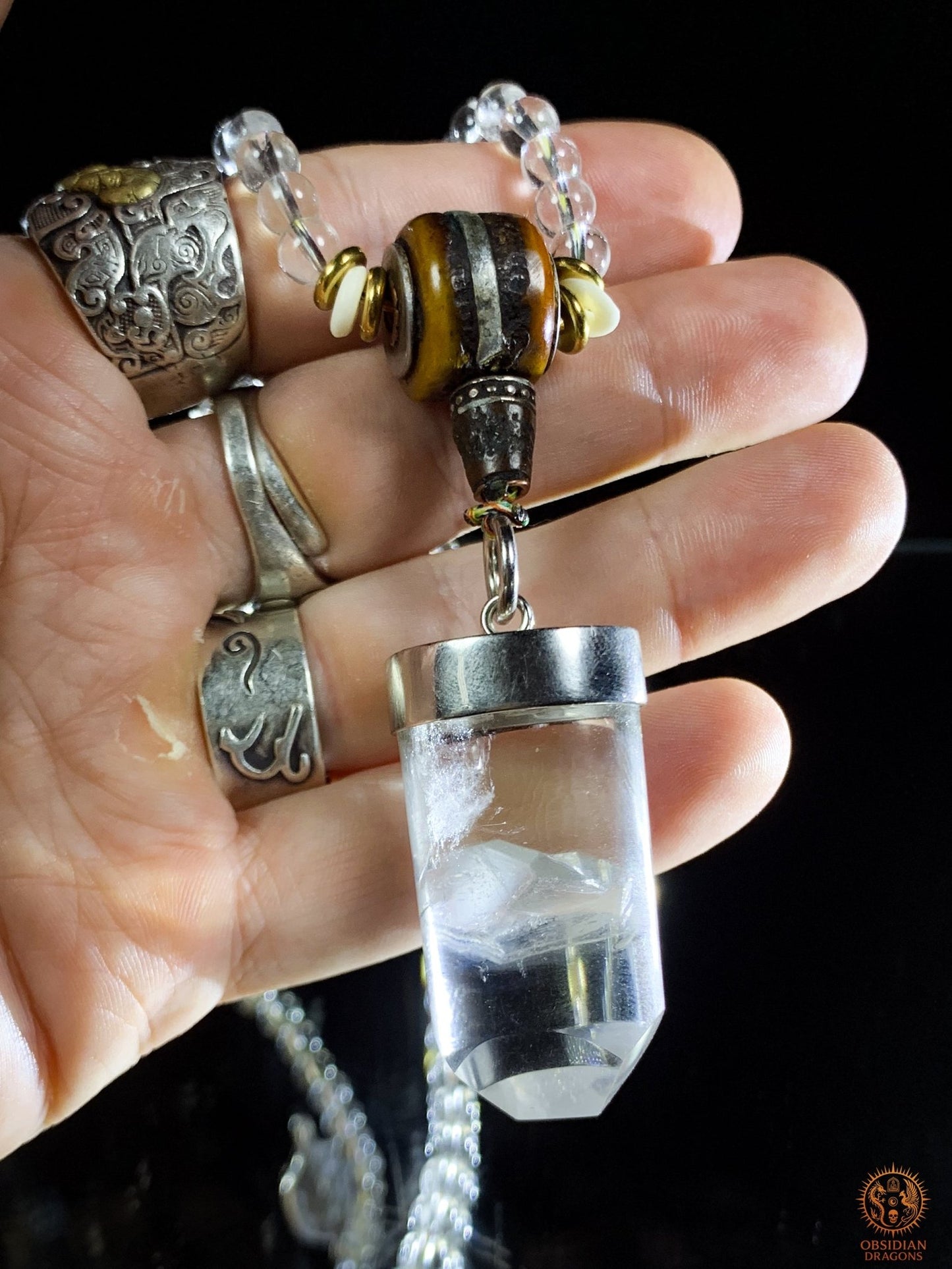 Mala en Cristal de Roche – Pointe de Cristal – Sak Yant Phutson