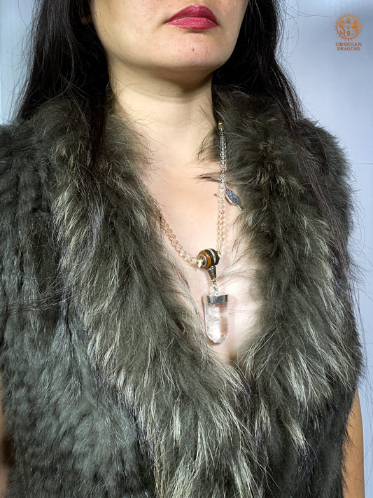 Mala en Cristal de Roche – Pointe de Cristal – Sak Yant Phutson | obsidian dragons