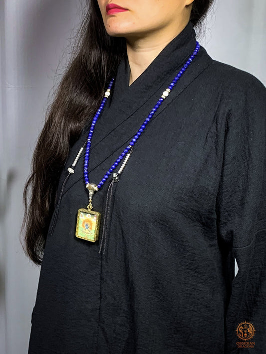 Mala en Lapis Lazuli – Ghau de Vajrapani - Tangka Tibétain | obsidian dragons