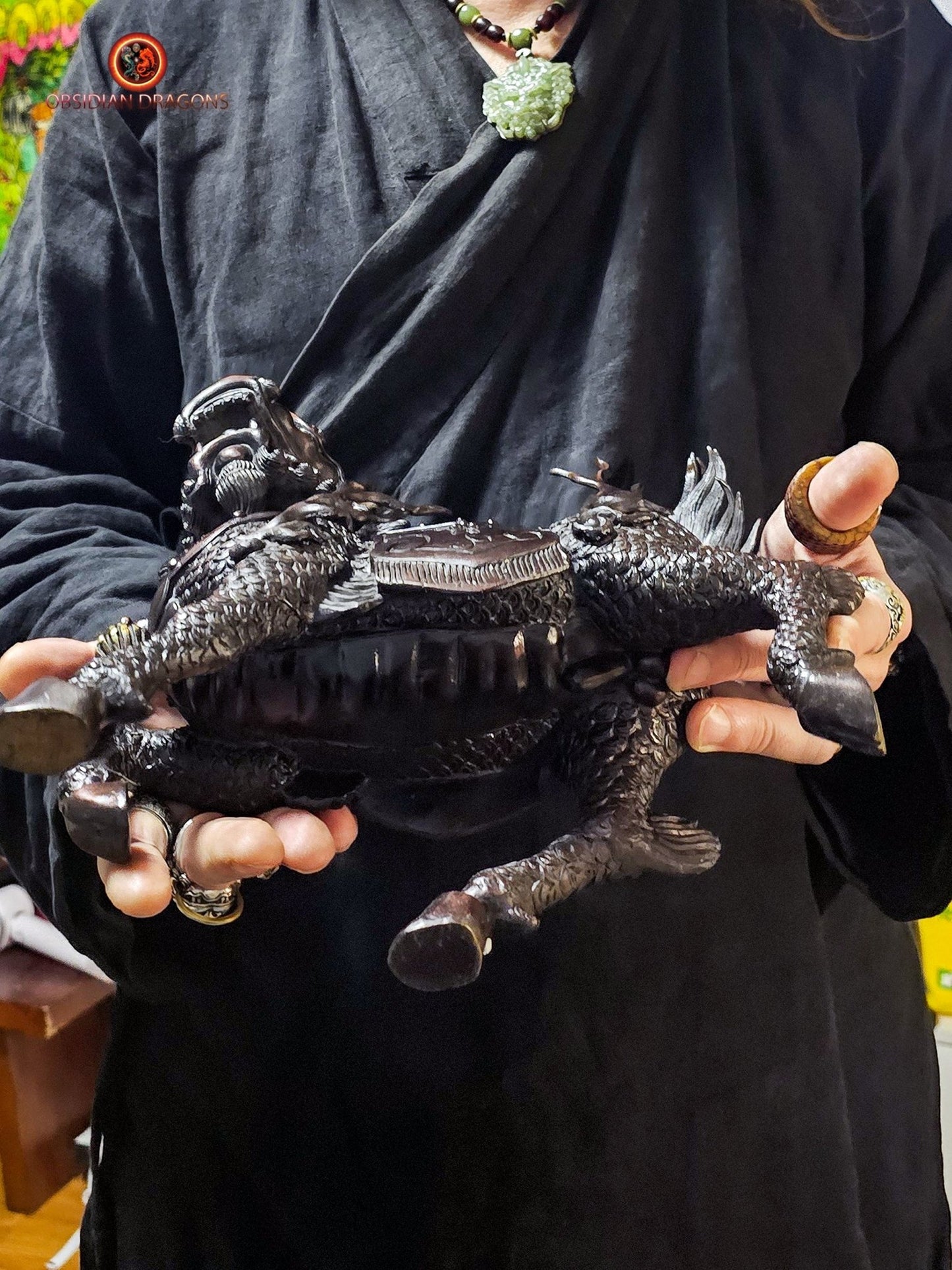 Paire de Qilin en bronze - Statue Feng Shui rare et unique | obsidian dragons