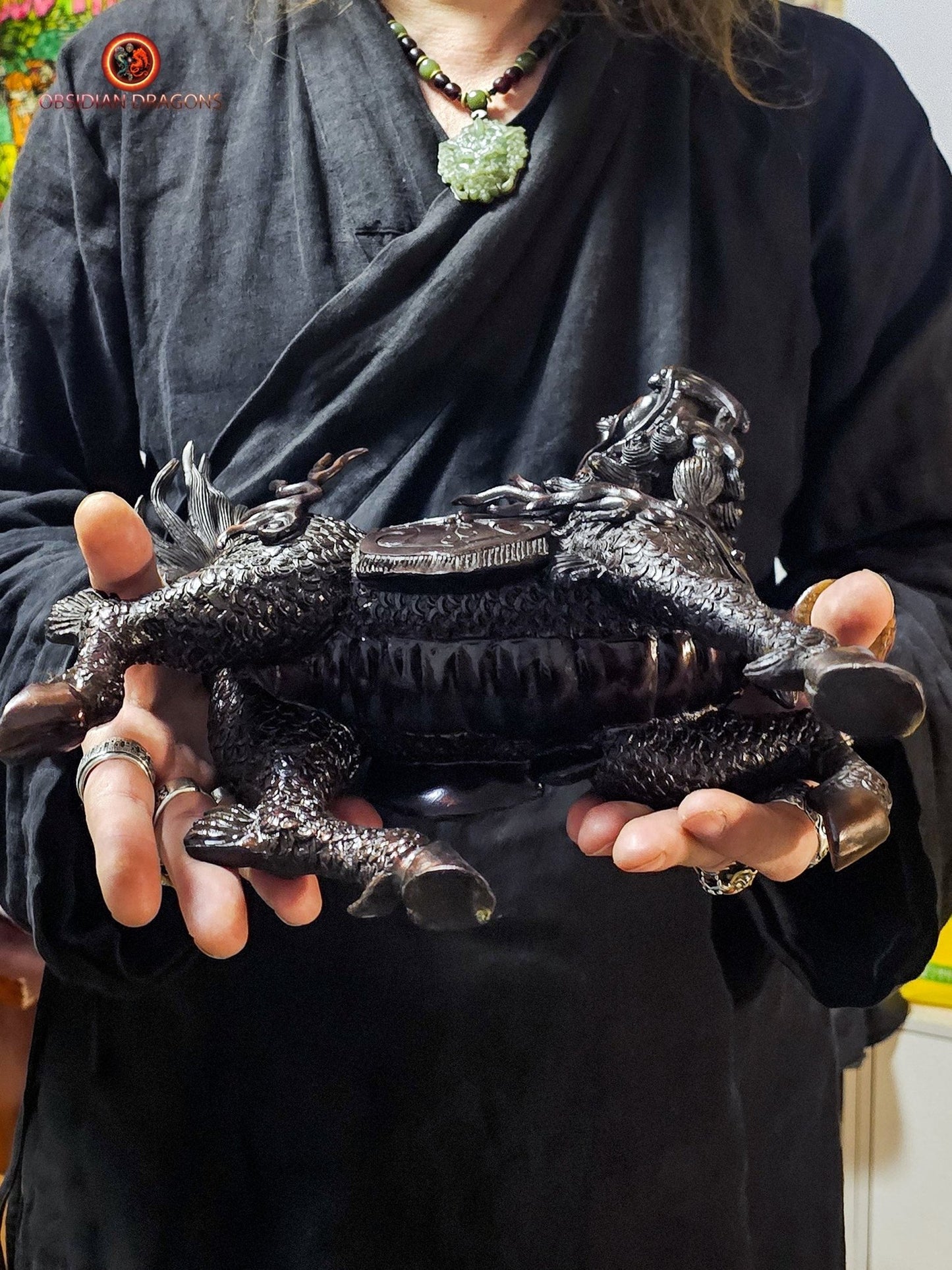 Paire de Qilin en bronze - Statue Feng Shui rare et unique | obsidian dragons