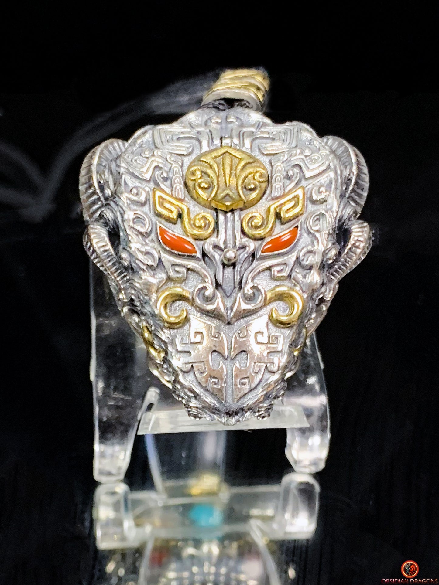 Pendentif Dragon Feng Shui - Grelot chasse fantôme taoïste | obsidian dragons