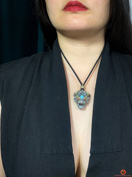 Pendentif Dragon Feng Shui - Grelot chasse fantôme taoïste | obsidian dragons