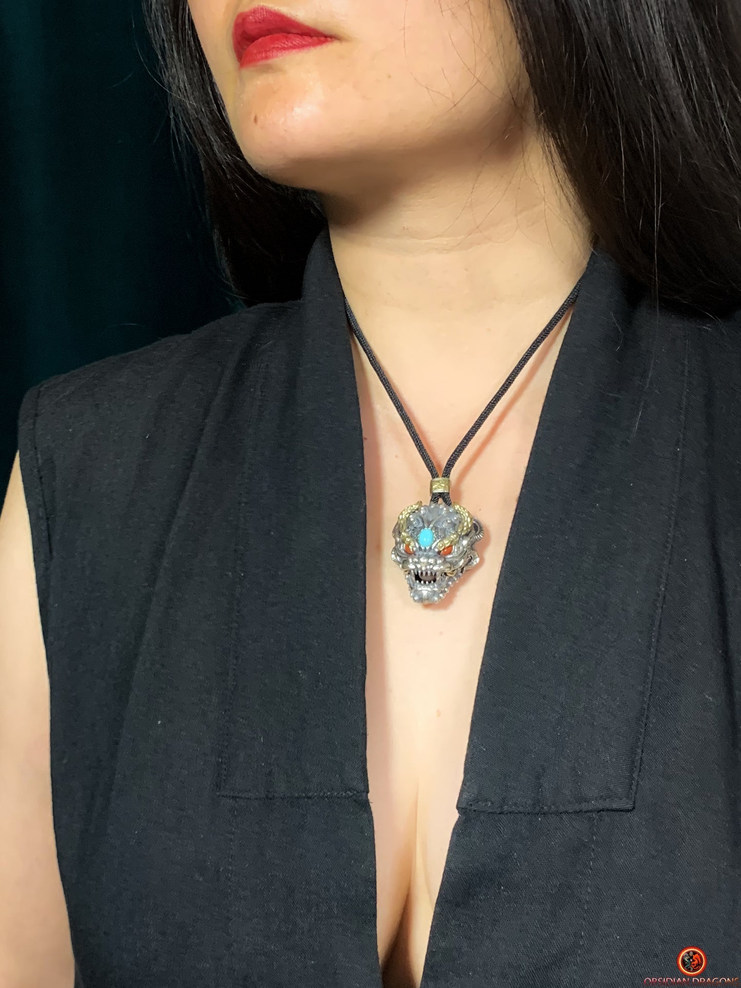Pendentif Dragon Feng Shui - Grelot chasse fantôme taoïste