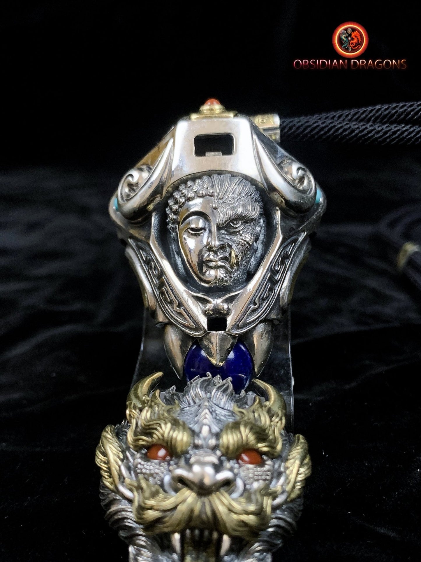 Pendentif Dragon en Argent - Amulette Bouddhiste et Feng Shui | obsidian dragons